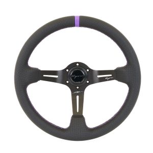 Vigor Volant Daytona Couture croisée violette Spécial Boaz Noir - Noir 350mm Cuir Perforé