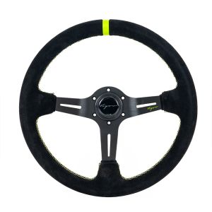 Vigor Volant Daytona Broderie en Croix Verte Avec ligne centrale verte Noir - Noir 350mm Peau Retournée