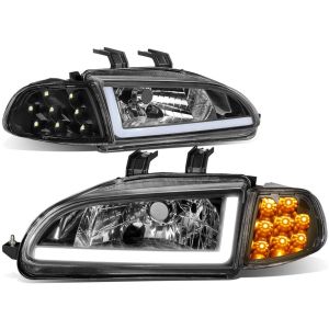 SK-Import Phares Avants LED Noir Honda Civic