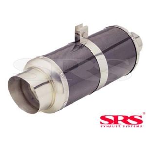 SRS Arrière Silencieux Universel G55 Noir 61mm Carbon Fiber & Stainless Steel