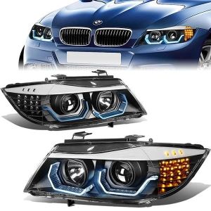 SK-Import Phare LED Fond Noir Transparent BMW 3-serie