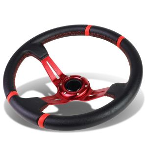 SK-Import Volant Rouge 350mm 90mm Vinyl Leather