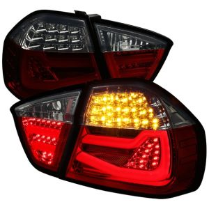 SK-Import Phares Arrieres Avec bandeau lumineux Chromé Rouge Fumé BMW 3-serie Pre LCI